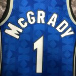 Maillot de Basket #1 Tracy Mcgrady Magic 2000-01 Vintage Bleu Imprimé